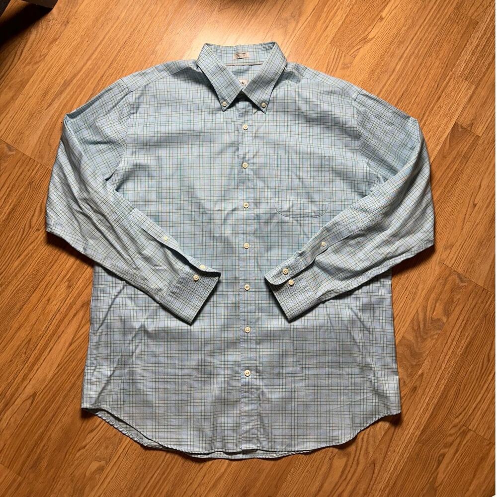 Peter Millar Men's XL Collared Plaid Button Down 100% Cotton